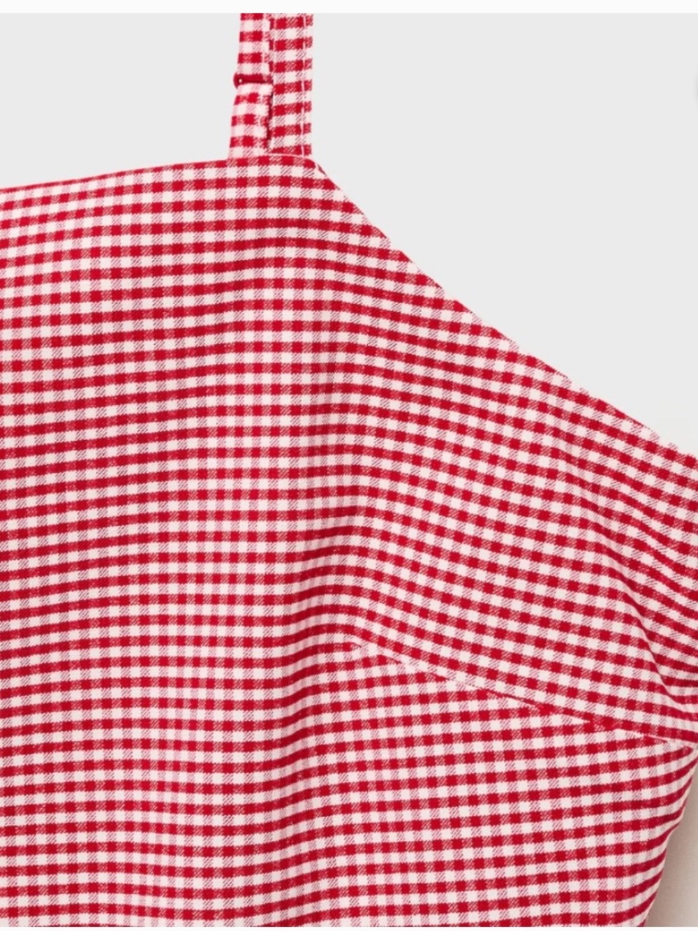 MANGO  Red & White Gingham  VICHY TOP  With adjustable Straps S  NWT - Picture 3 of 10